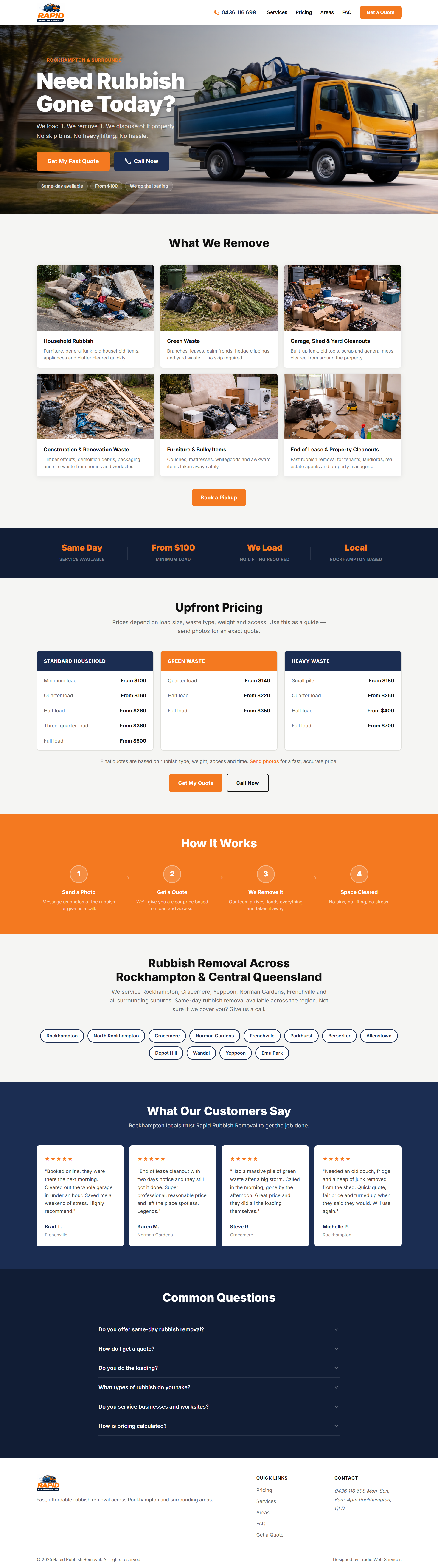 Rapid Rubbish Removal website